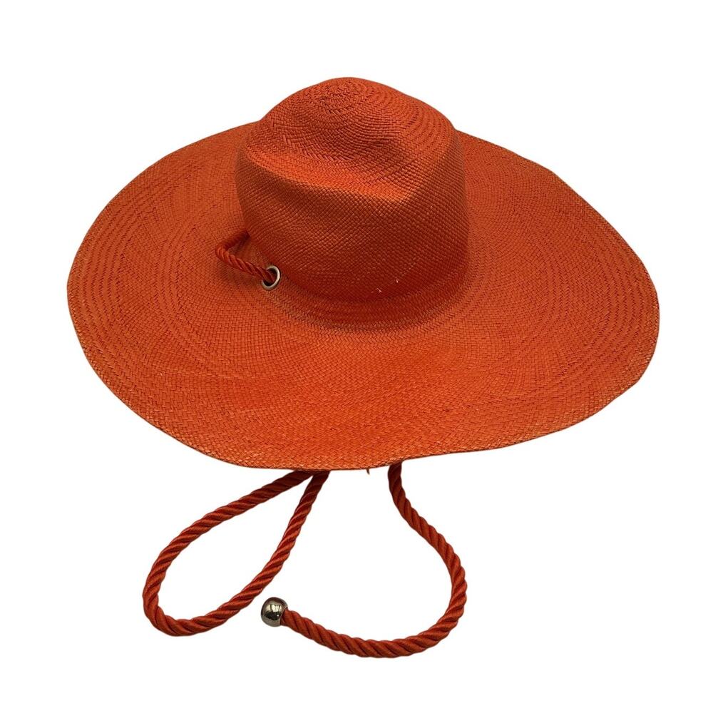 Gladys Tamez 'Millinery' Orange Poly Bucket Hat Size M - Picture 2 of 5